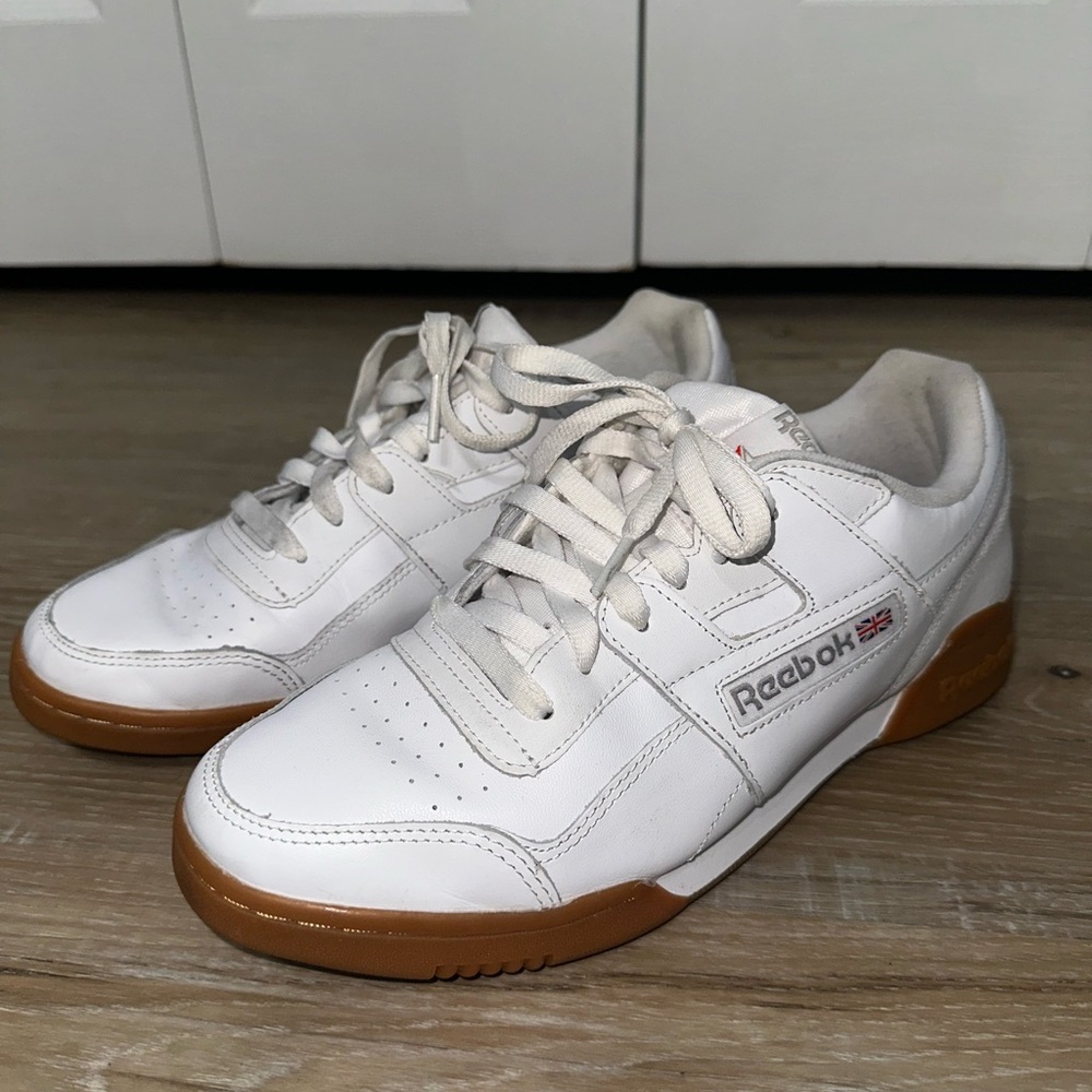Reebok Classic White Sneakers with Brown Sole